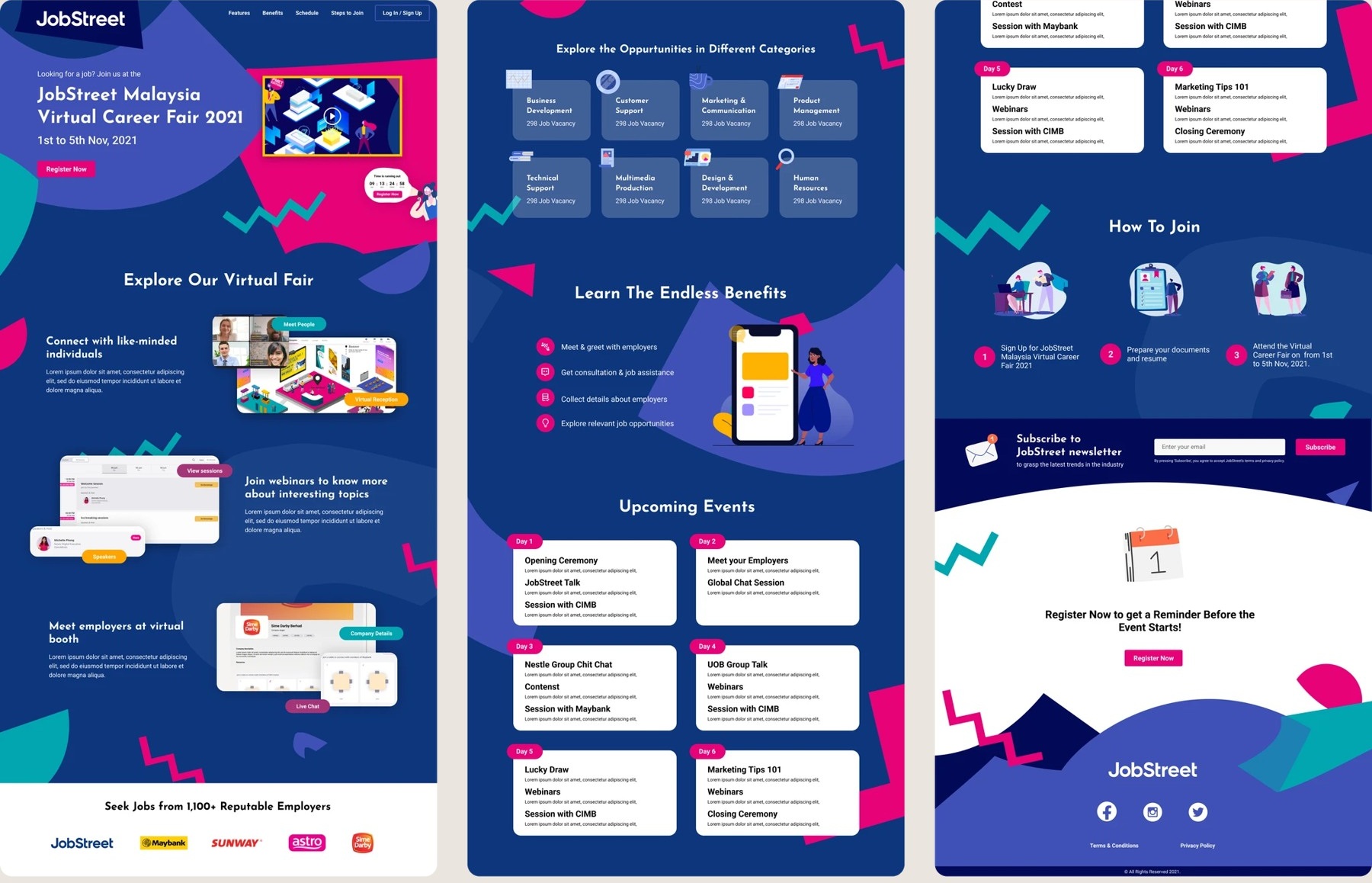 Job seeker landing page