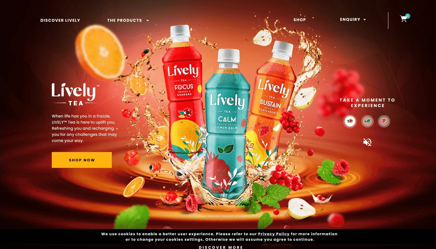 Lively Tea launch microsite