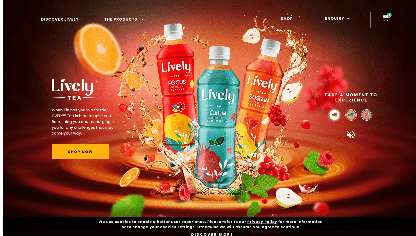 Lively Tea launch microsite